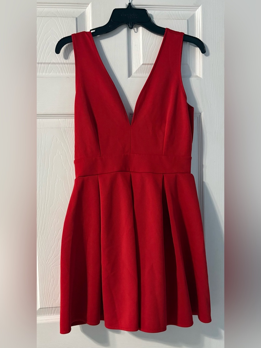 Dainty Hooligan Red Deep V-Neck Mini Dress